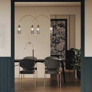 Suspension moderne double arche - verre gris fumé SOLANA